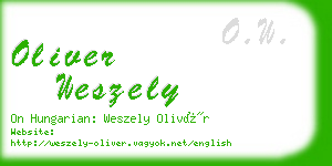 oliver weszely business card